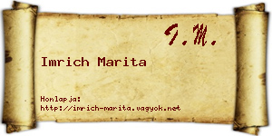 Imrich Marita névjegykártya